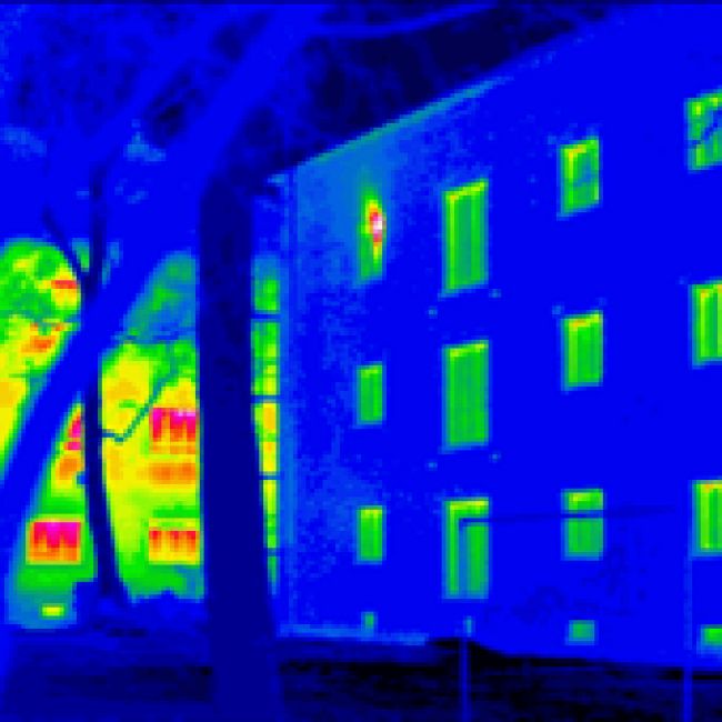 Imagen termica de una casa energeticamente pasiva